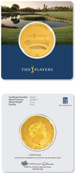 2018 Players Championship 1.5 Oz Gold Coin