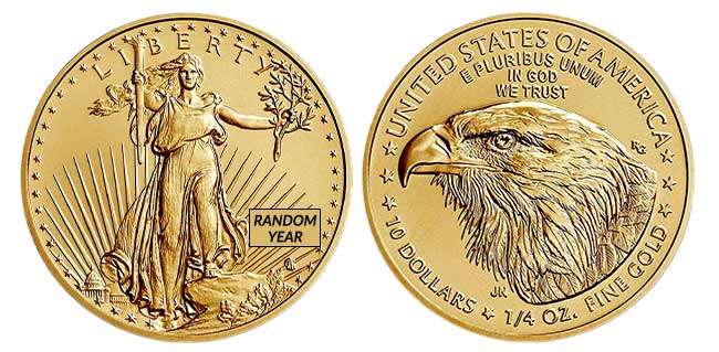 Gold American Eagle Coin - 1/4 oz