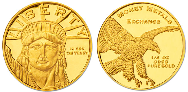 Gold Lady Liberty Round - 1/4 oz