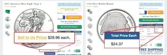 Silver Eagle vs Silver Buffalo Rounds
