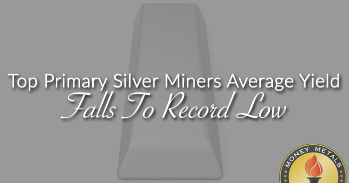 Top Primary Silver Miners Average Yield Falls To Record Low