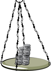 Silver Coins on Scale