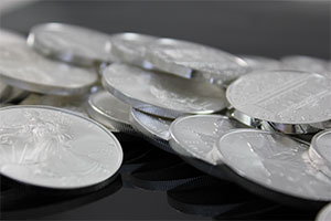 Silver Coins close-up