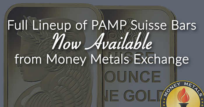Full Lineup of PAMP Suisse Bars Now Available from Money Metals