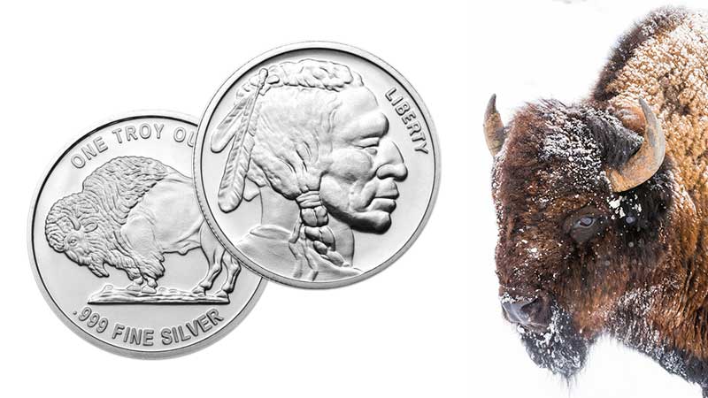 With its Epic Design Harkening Back to the Buffalo Nickel, Money Metals' Buffalo Silver Rounds are Sold at Low Premiums over the Silver Spot Price.