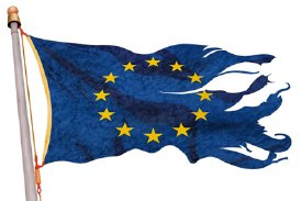 Tattered EU Flag