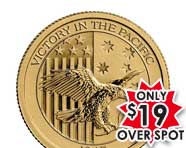 1/10 Oz Gold Australian Victory in the Pacific Coin | Shop Now >