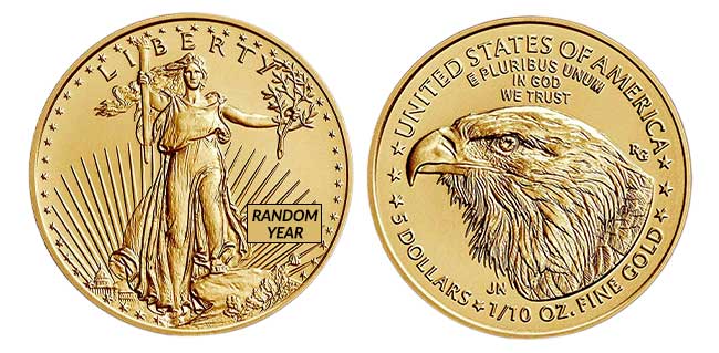 Gold American Eagle Coin - 1/10 oz