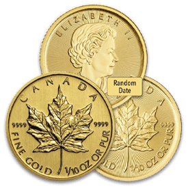 Tenth Oz Gold Maples - Queen Elizabeth (Random Yr)