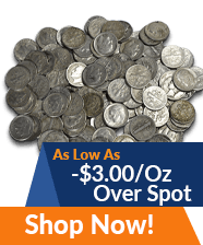 Pre-1965 90% Junk Silver (Dimes) | Shop Now >