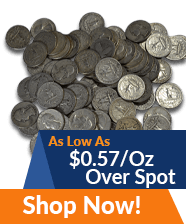 Pre-1965 90% Junk Silver (Quarters) | Shop Now >