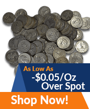 Pre-1965 90% Junk Silver (Quarters) | Shop Now >