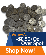 Pre-1965 90% Junk Silver (Quarters) | Shop Now >