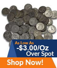 Pre-1965 90% Junk Silver (Quarters) | Shop Now >