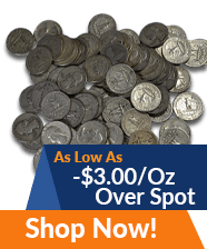 Pre-1965 90% Junk Silver (Quarters) | Shop Now >