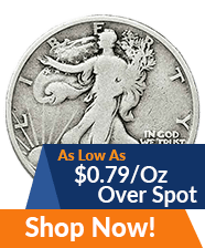 Pre-1965 90% Junk Silver Walking Liberty Half Dollars | Shop Now >