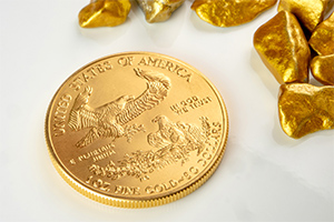 US Mint Gold Eagle with Gold Nuggets
