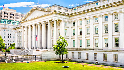 US Tresury Building in Washington, DC