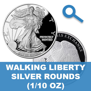 Walking Liberty 1/10 Ounce Silver Rounds